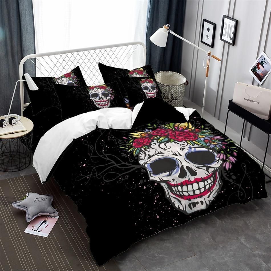 Floral Sugar Skull Bedding Set