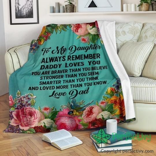 Floral To My Daughter Sherpa Fleece Blanket