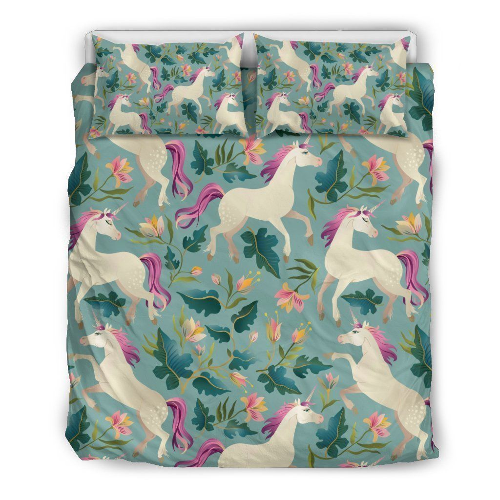 Floral Unicorn Bedding Set