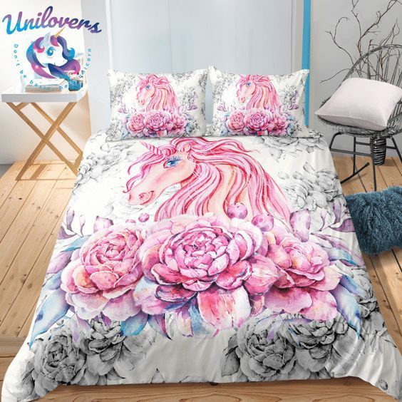 Floral Unicorn Bedding Set