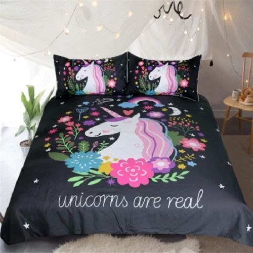 Floral Unicorns Bedding Set