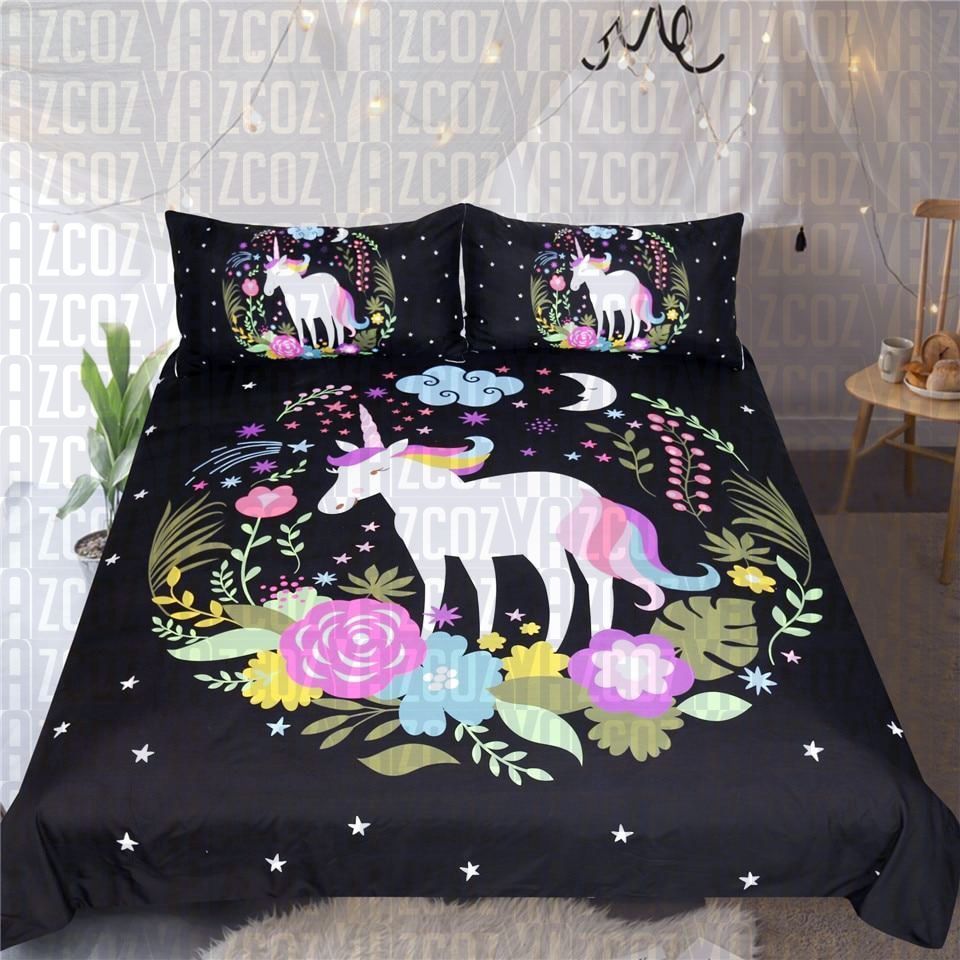 Floral Wreath Unicorn Bedding Set