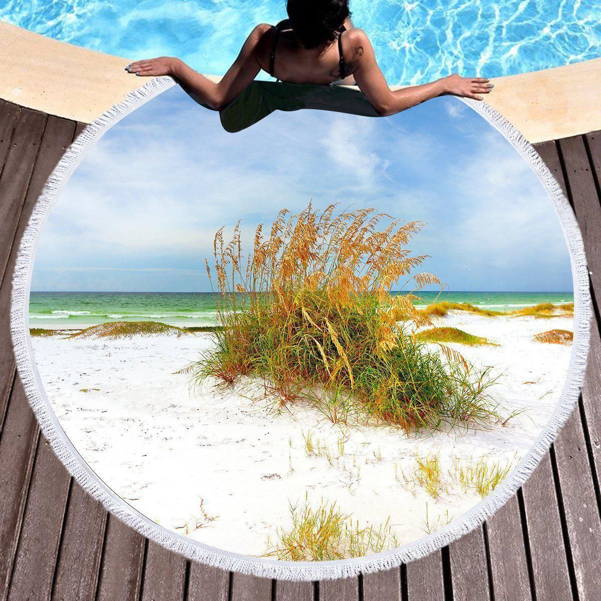 Florida Dreaming Collection Printed Round Beach Towel