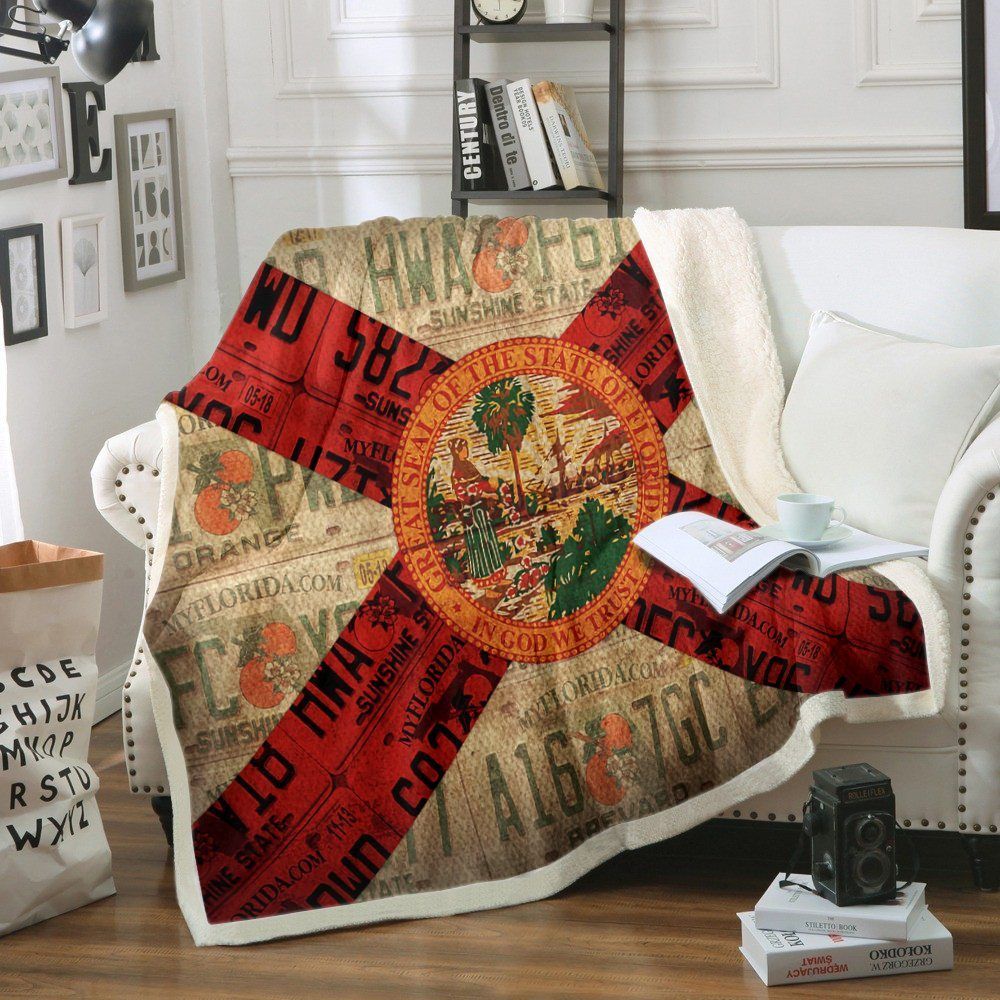 Florida Sherpa Fleece Blanket