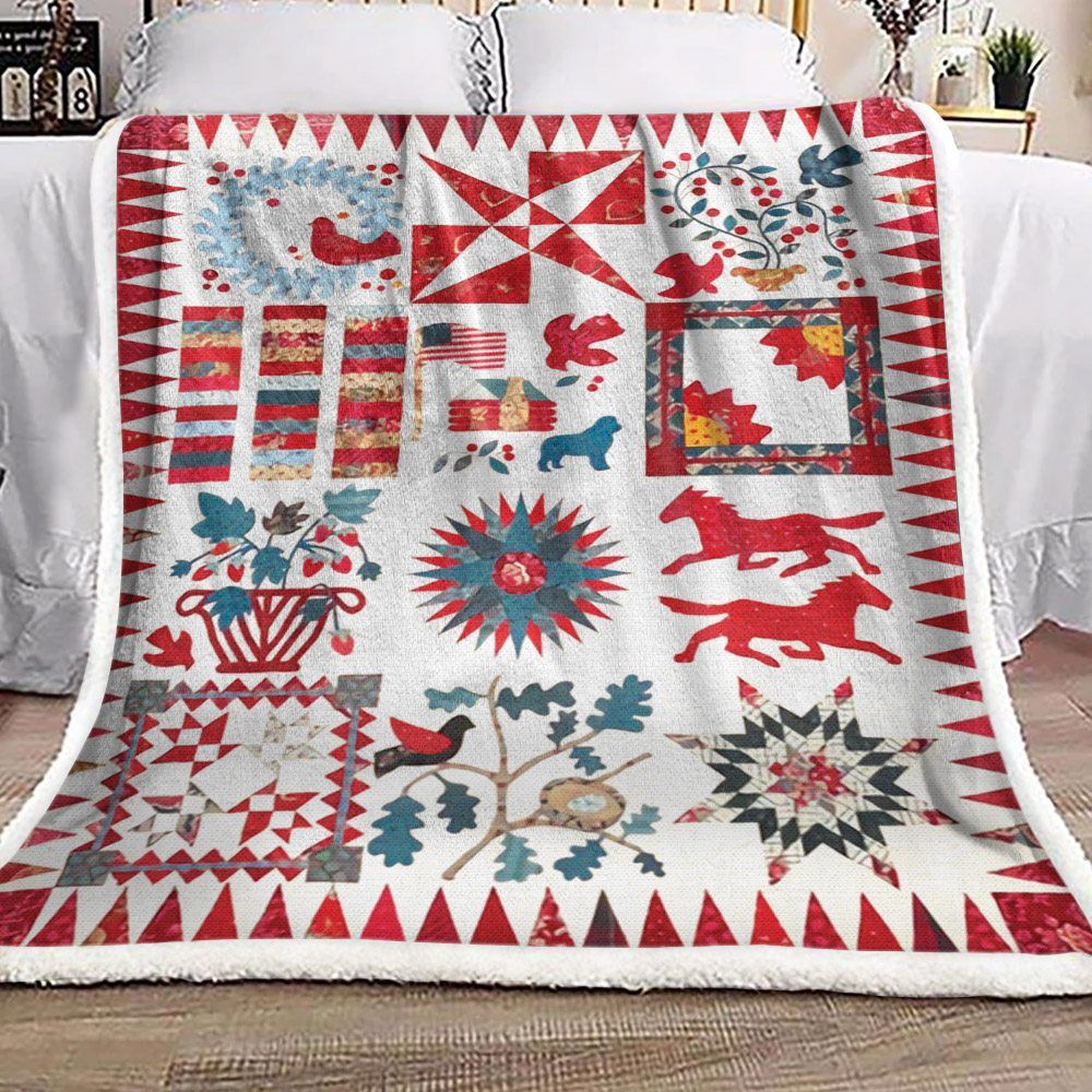 Flower And Animals Sherpa Fleece Blanket