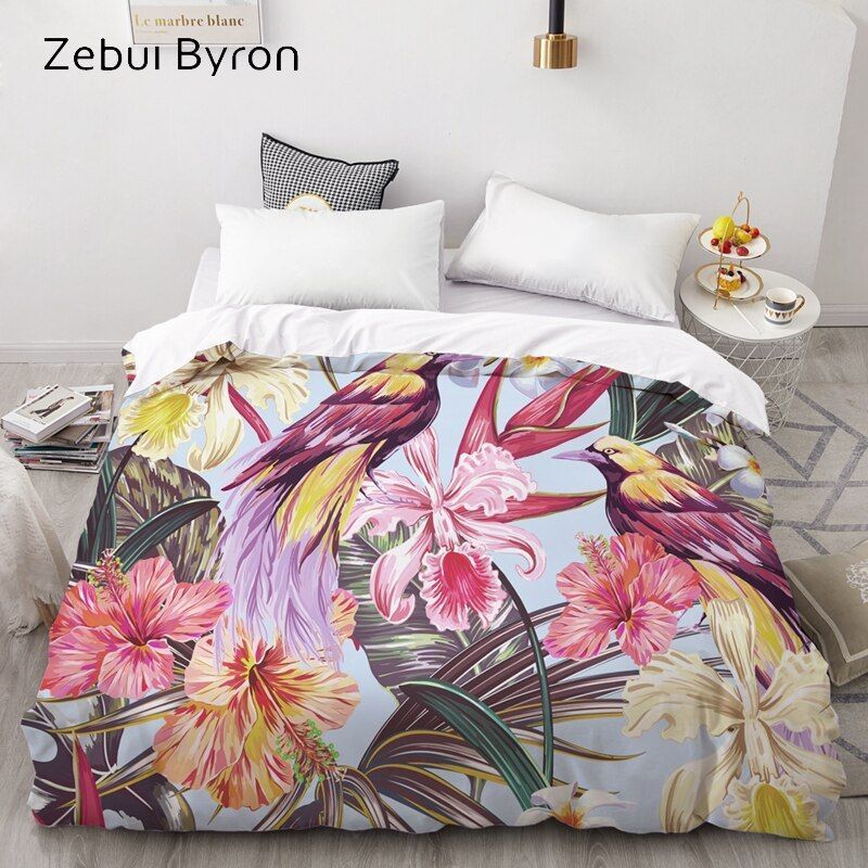 Flower And Bird Bedding Set