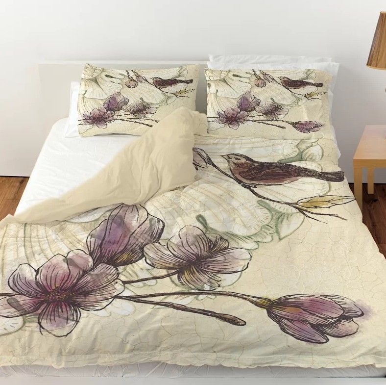 Flower And Bird Bedding Set