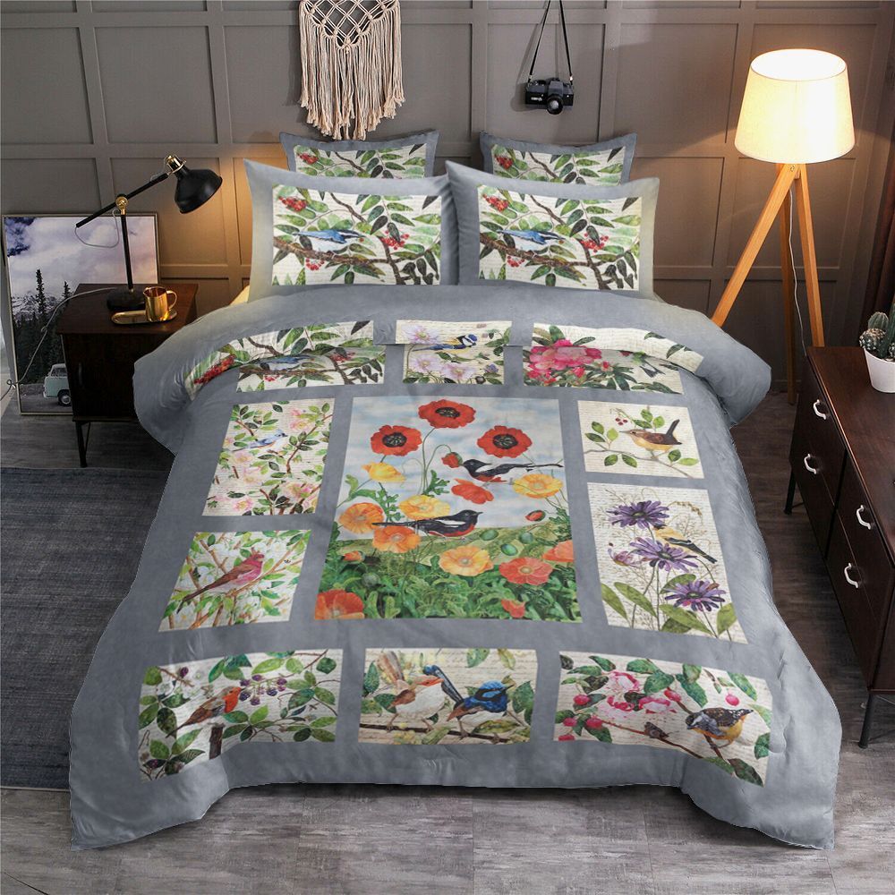 Flower And Bird Bedding Set