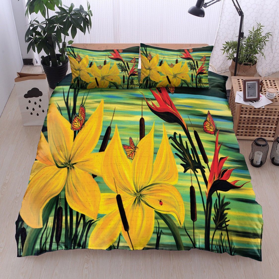 Flower And Butterfly Bedding Set