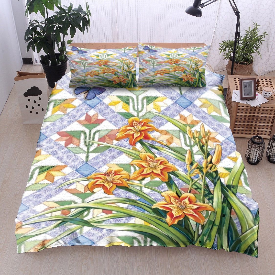 Flower And Butterfly Bedding Set