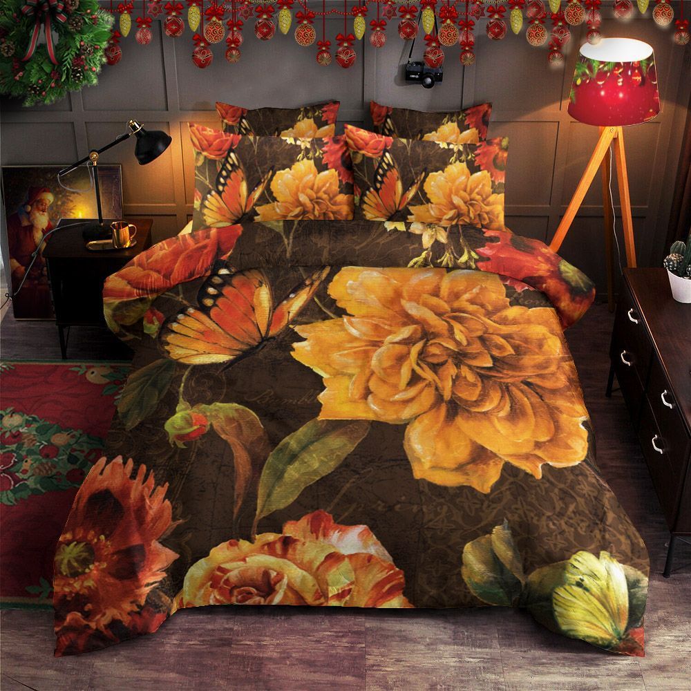 Flower And Butterfly Bedding Set