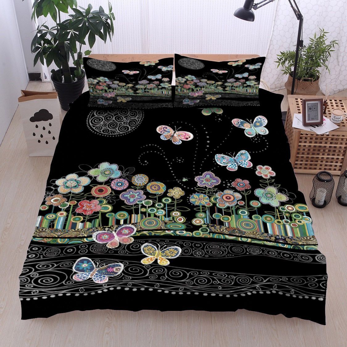 Flower And Butterfly Bedding Set