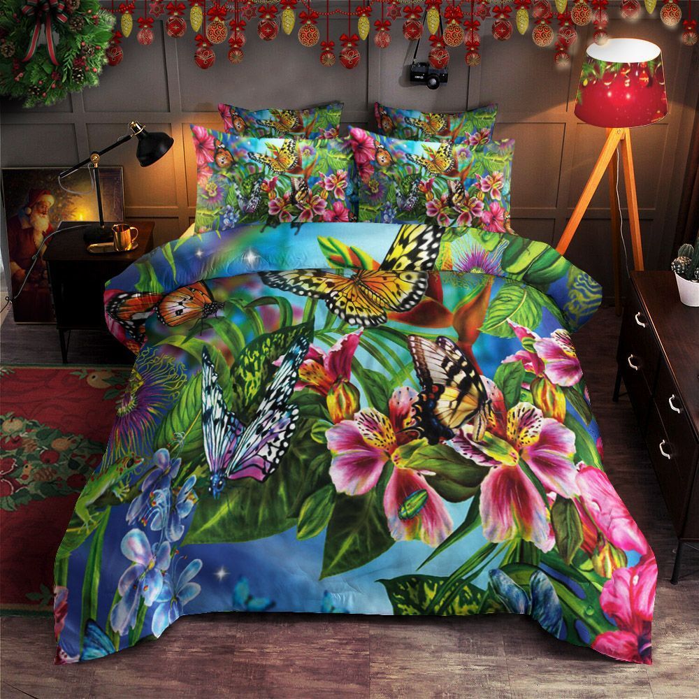 Flower And Butterfly Bedding Set