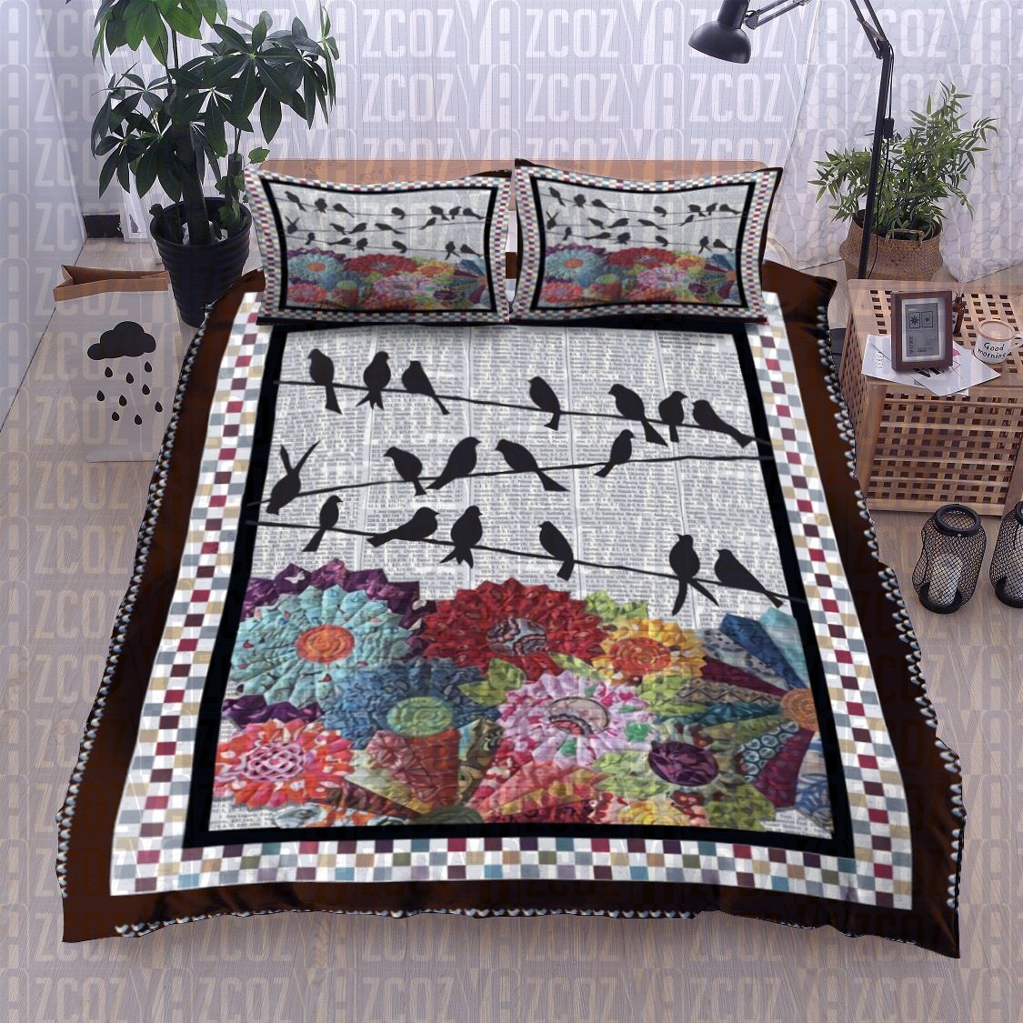 Flower Bird Bedding Set