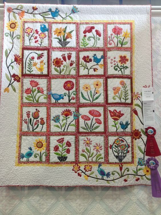 Flower Bird CLA1410251Q Quilt Blanket