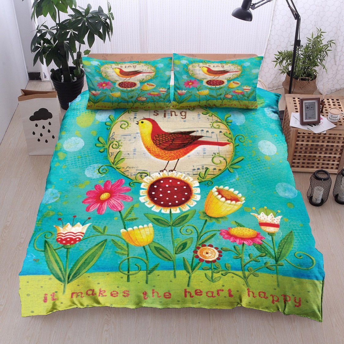 Flower Bird Bedding Set
