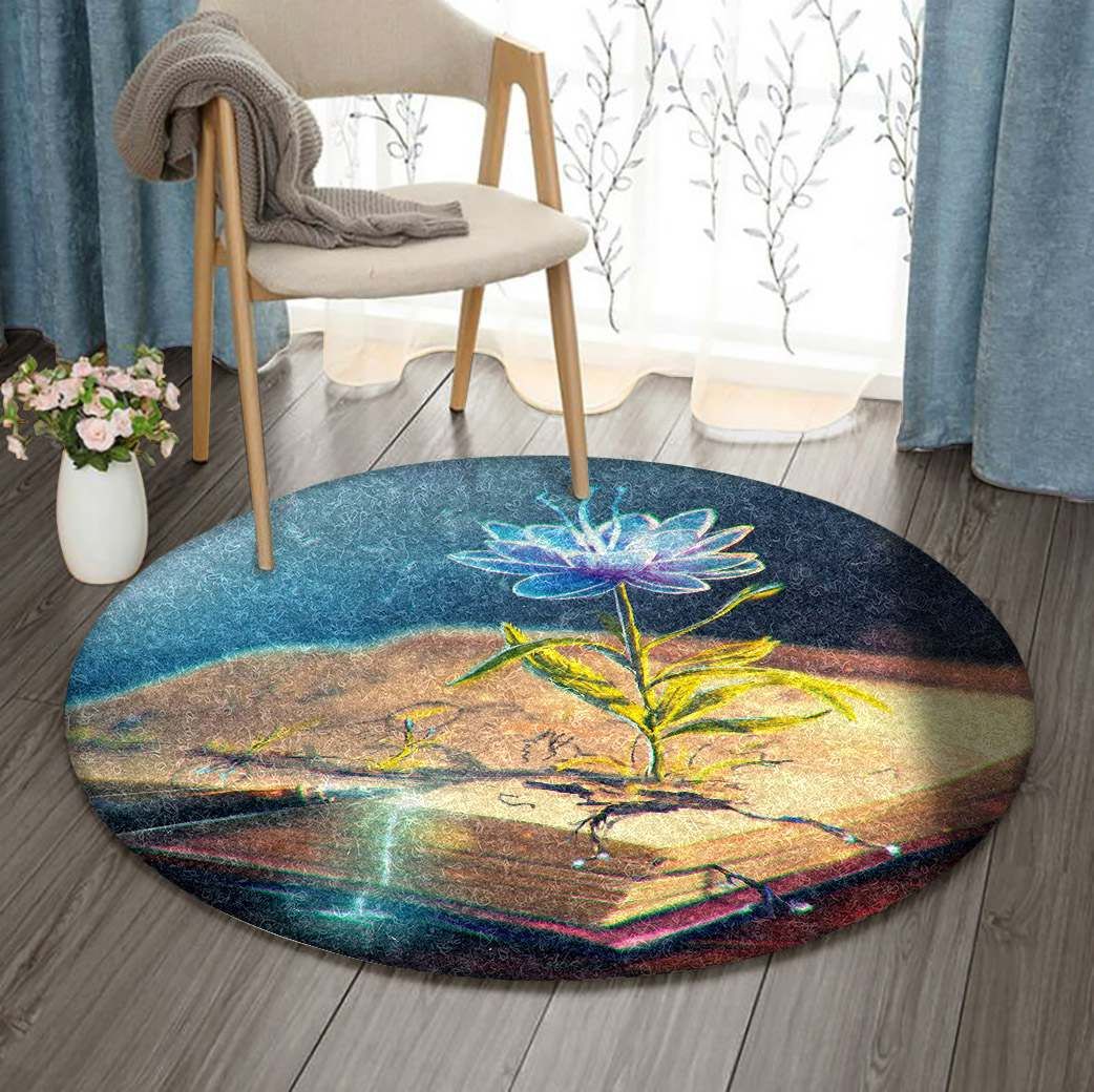 Flower Book Round Carpet