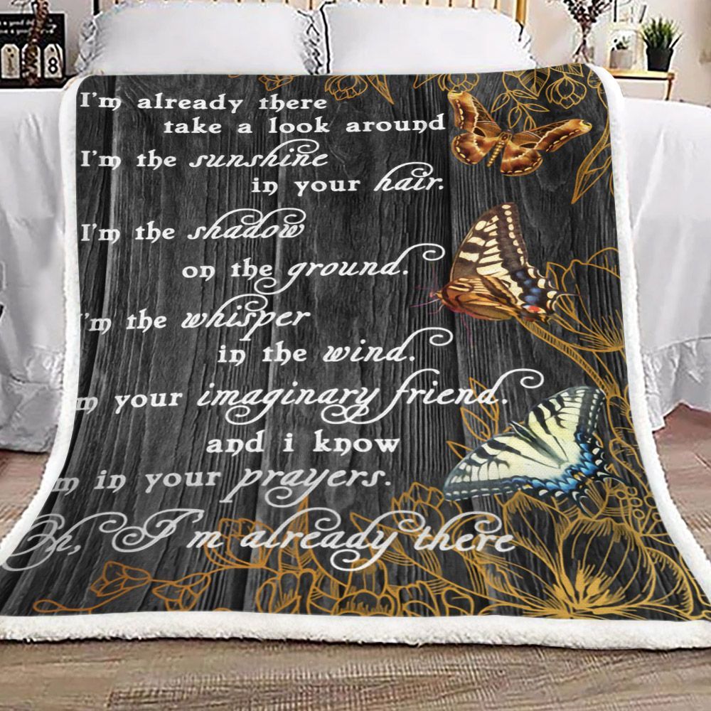 Flower Butterfly Sherpa Fleece Blanket