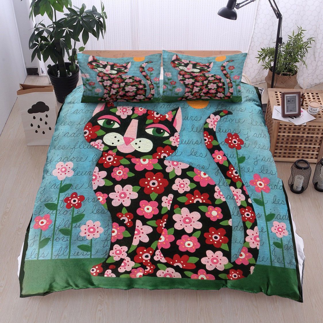 Flower Cat Bedding Set