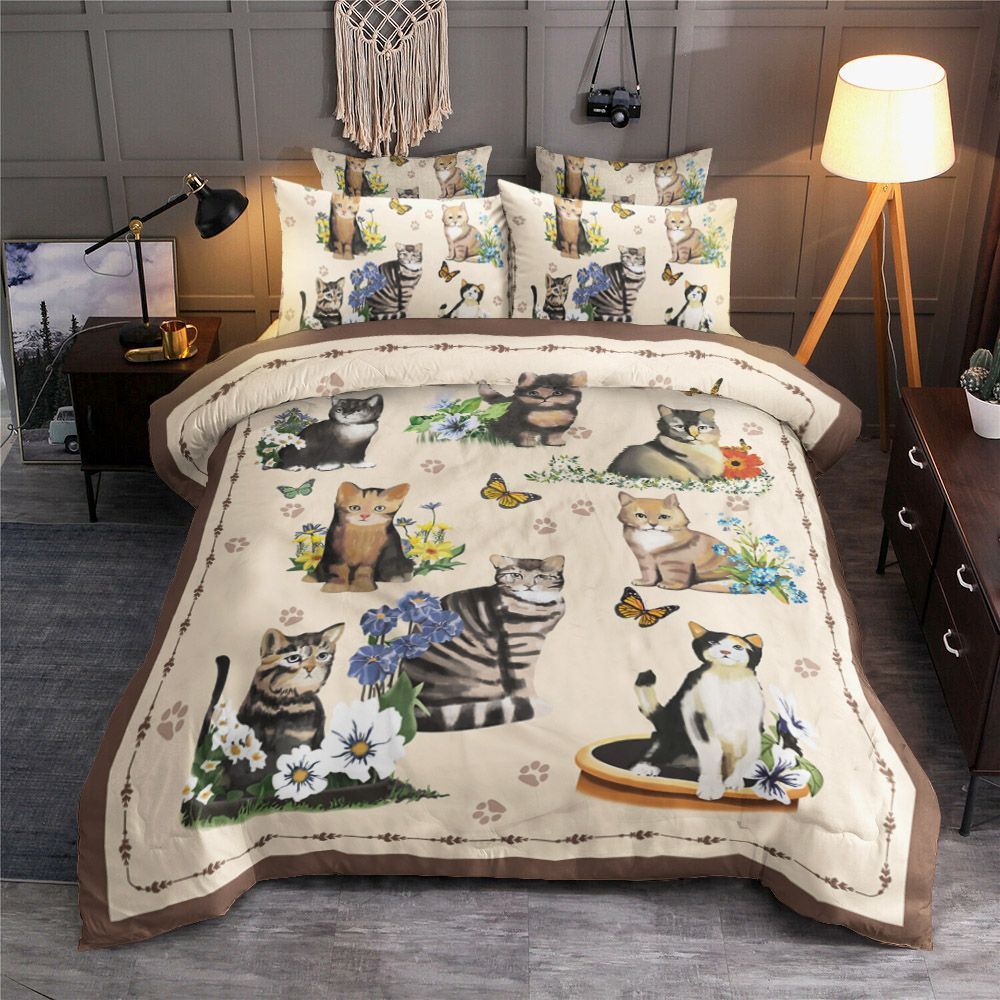 Flower Cats Bedding Set