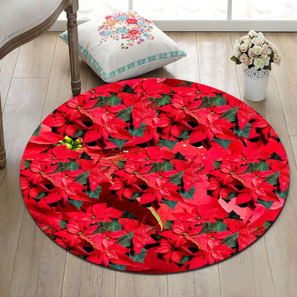 Flower Christmas Round Carpet