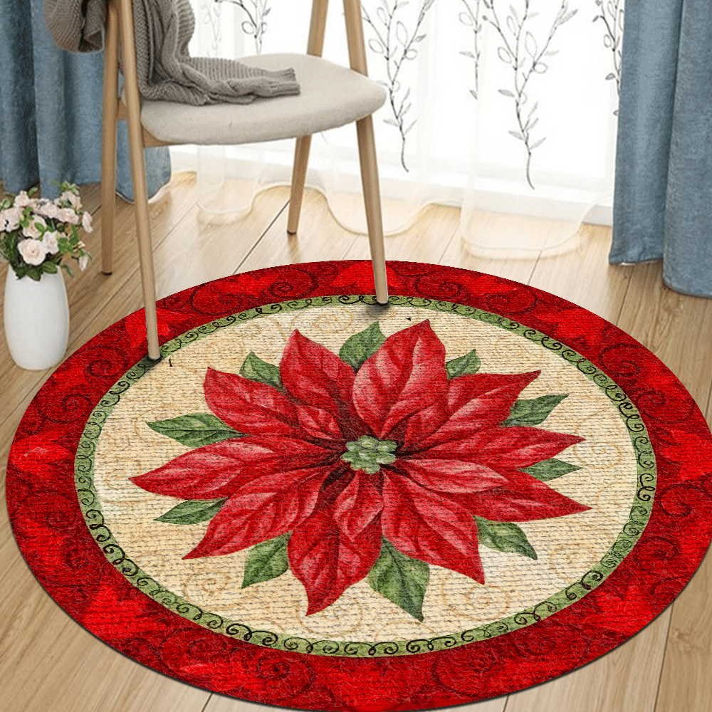 Flower Christmas Round Carpet