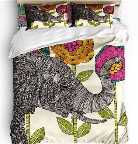 Flower Elephant Bedding Set