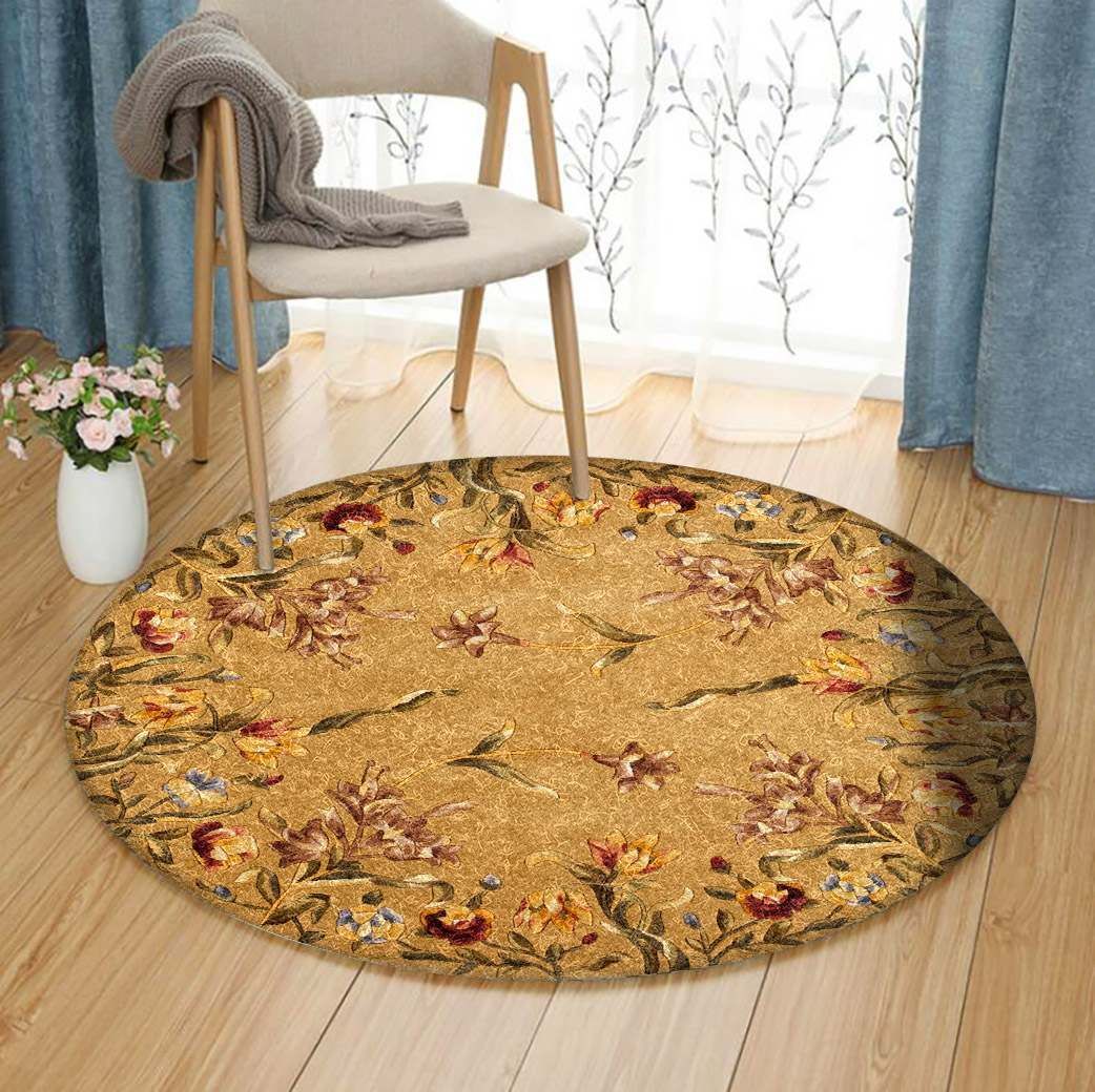 Flower Garden Round Carpet