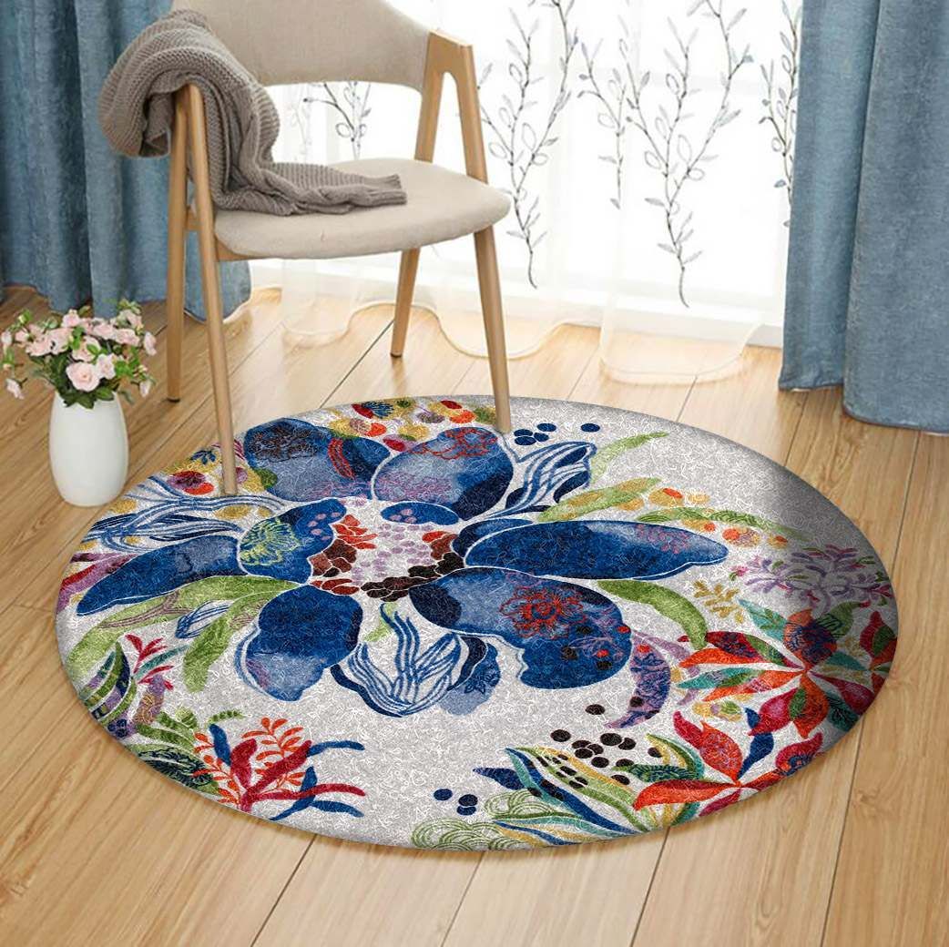 Flower Garden Round Carpet