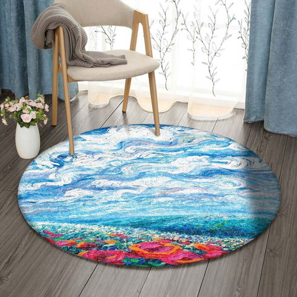 Flower Hill Round Carpet