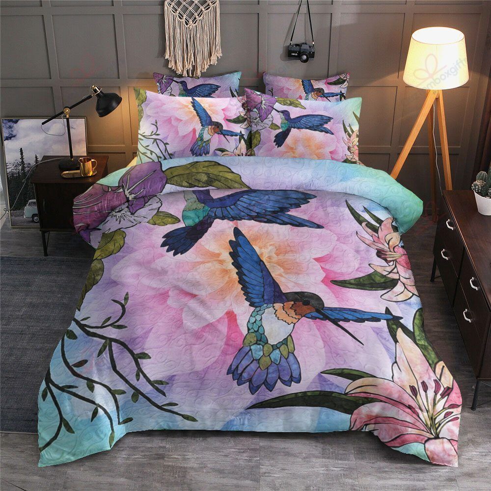 Flower Hummingbird Bedding Set