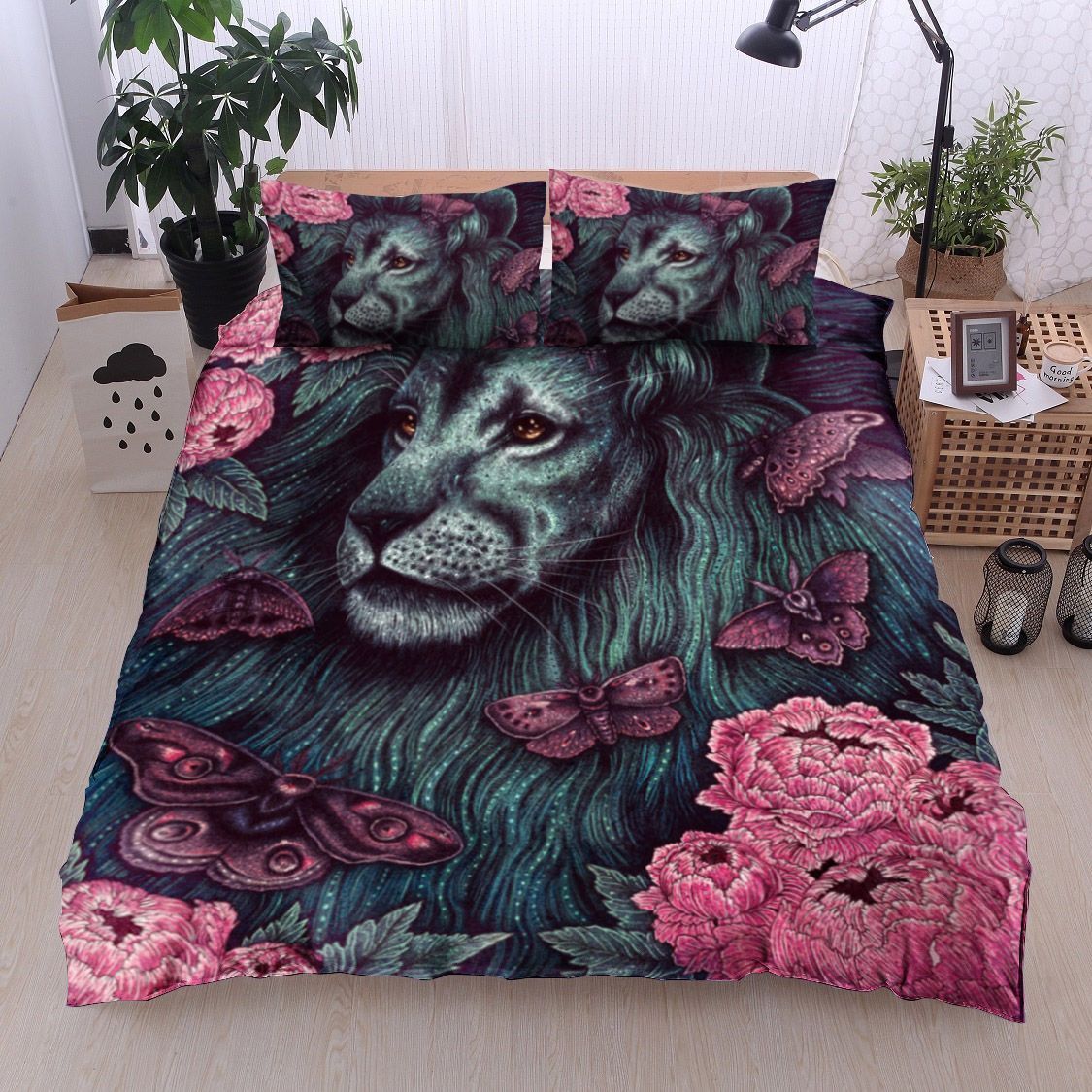 Flower Lion Butterfly Bedding Set