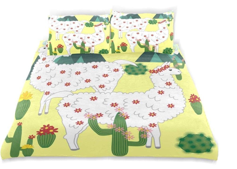 Flower Llama Bedding Set