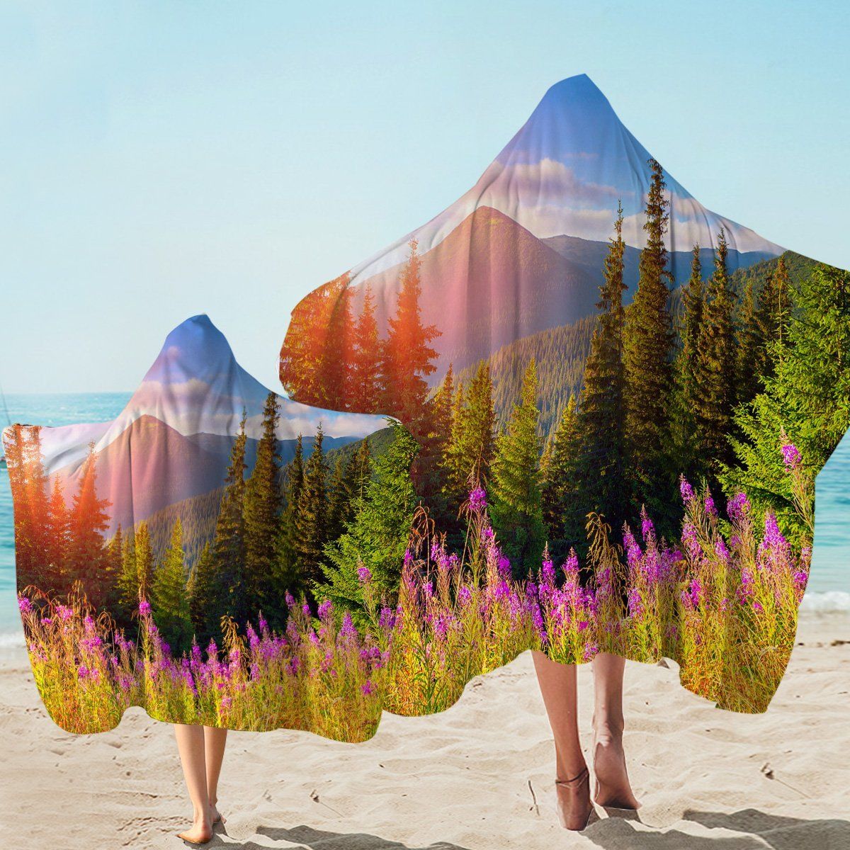 Flower Nature Beauty View Printed Printed Hooded Towel