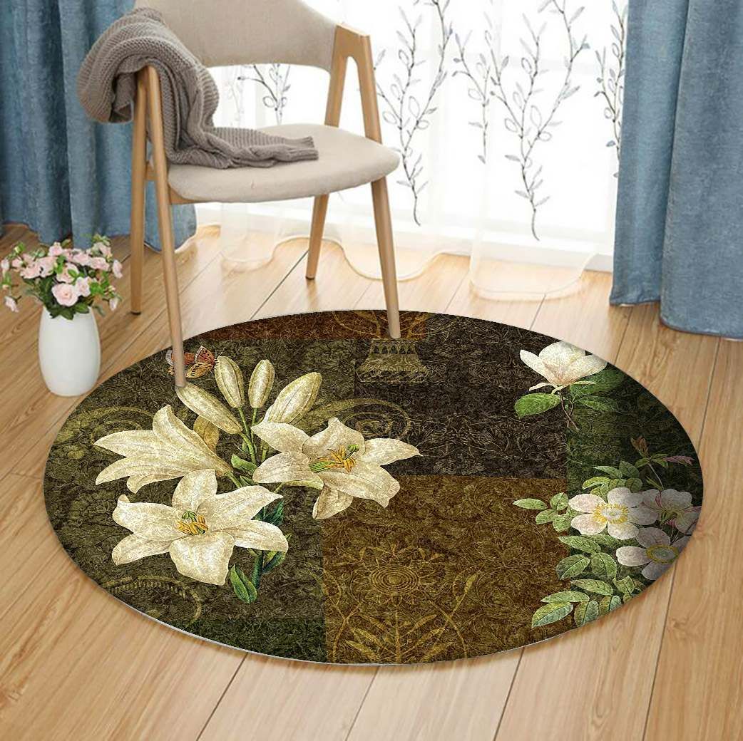 Flower Patchwork Round Carpet