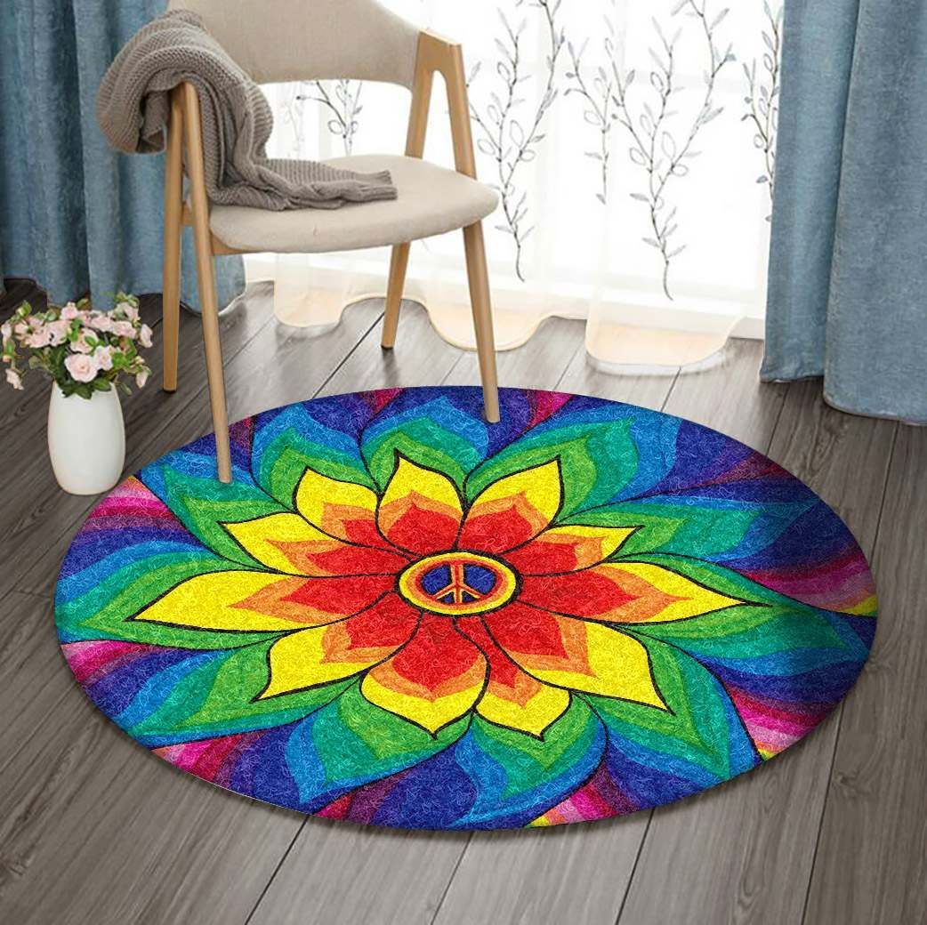 Flower Peace Round Carpet