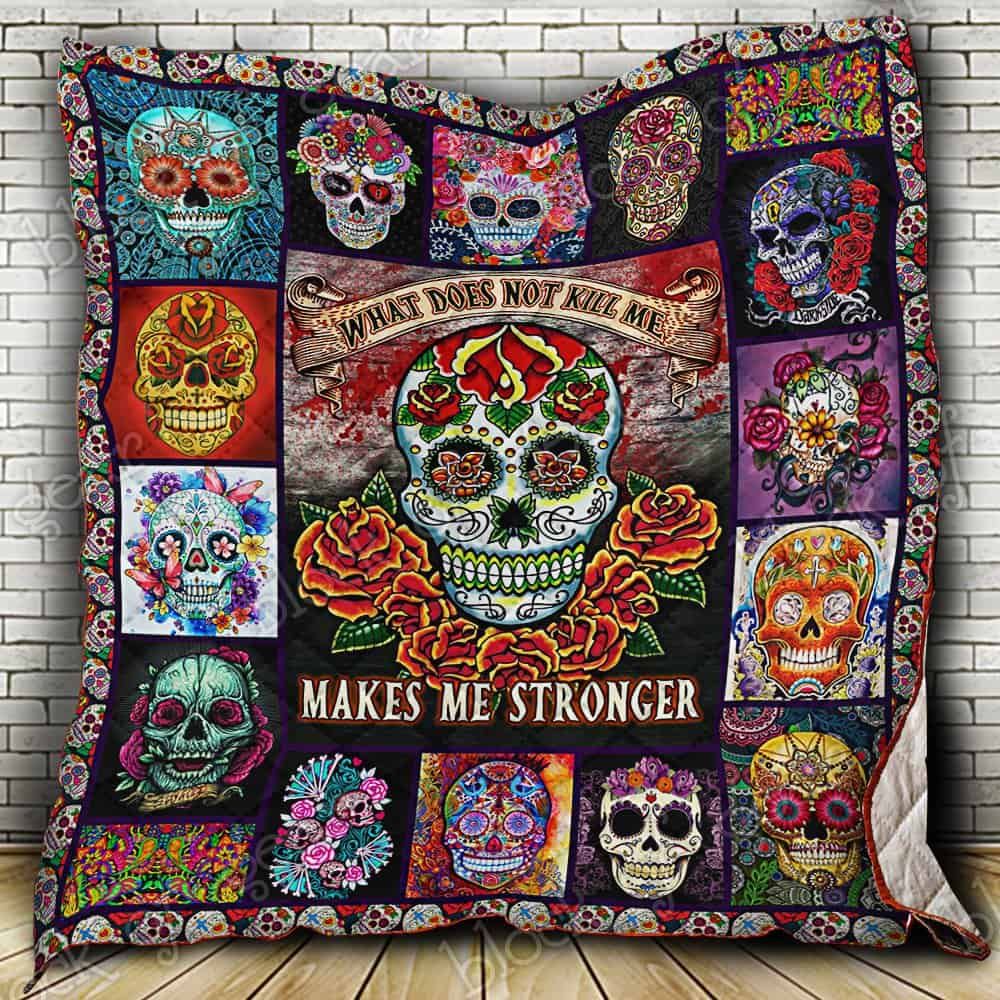 Flower Skull CL18100284MDQ Quilt Blanket