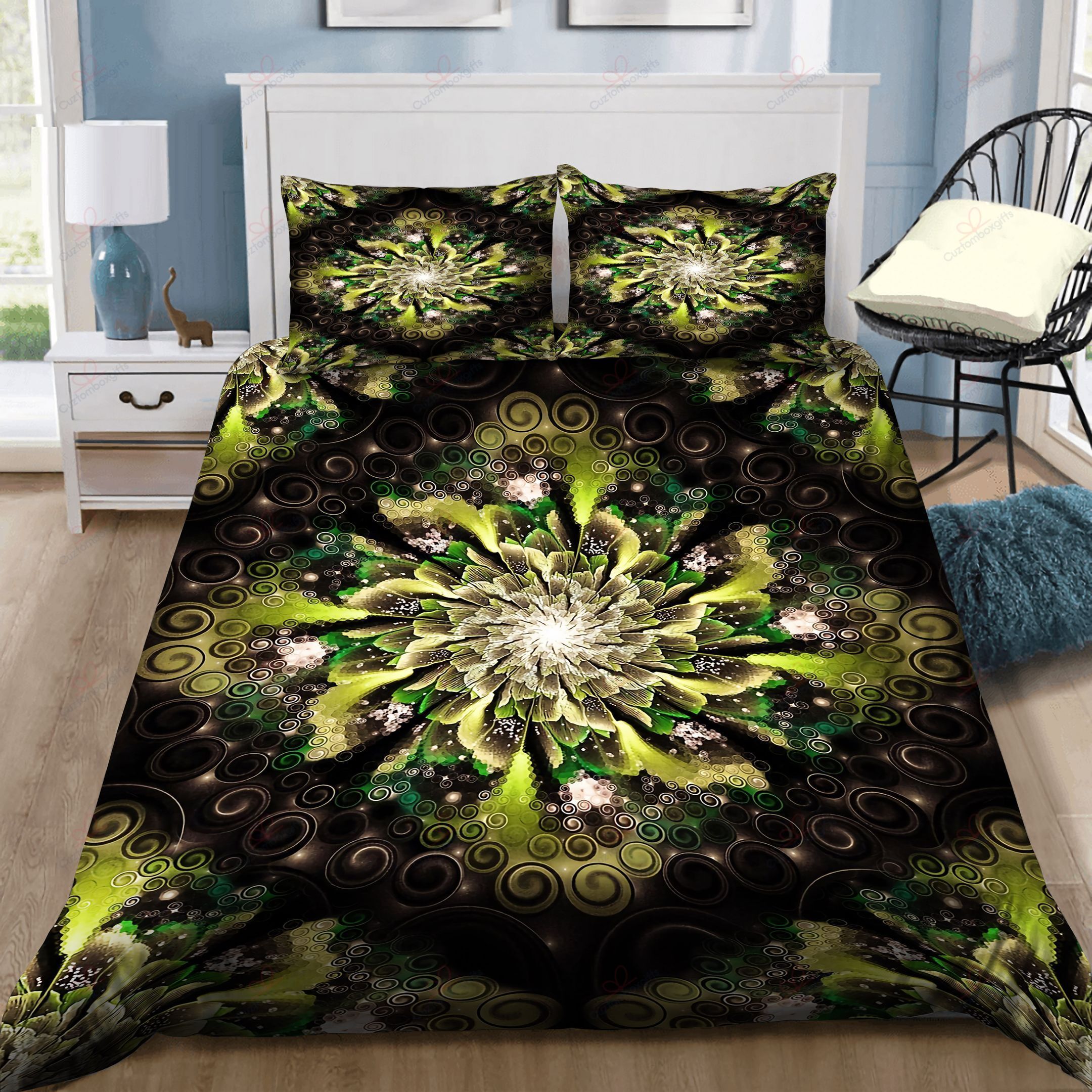 Flower Song Spiral Printed Bedding Set