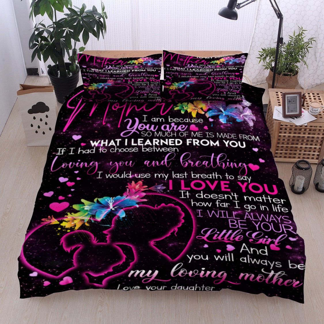 Flower To My Dear Mother Love Your Daughter Bedding Set