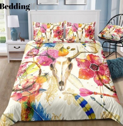Flower Tribal Head Dreamcatcher Bedding Set