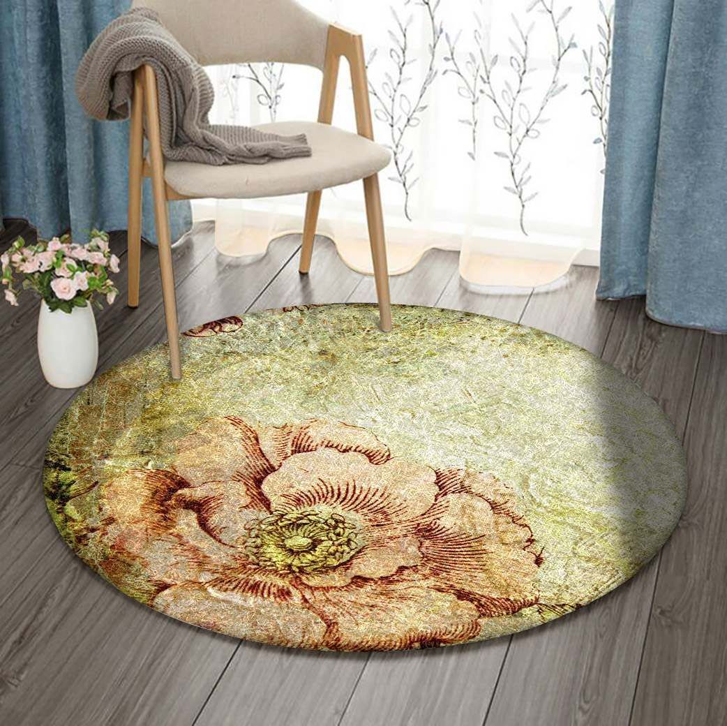 Flower Vintage Round Carpet