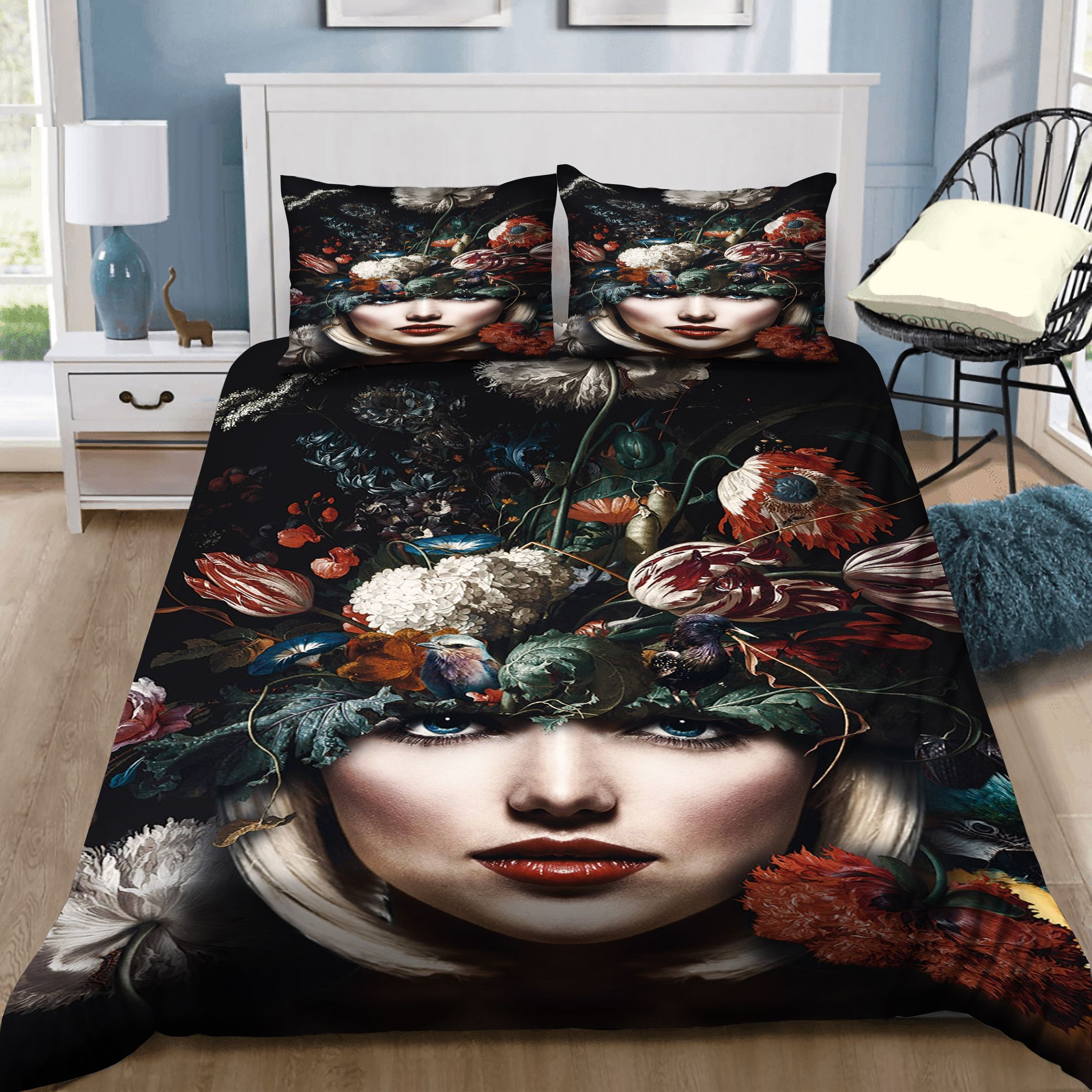 Flower Woman 3 Bedding Set