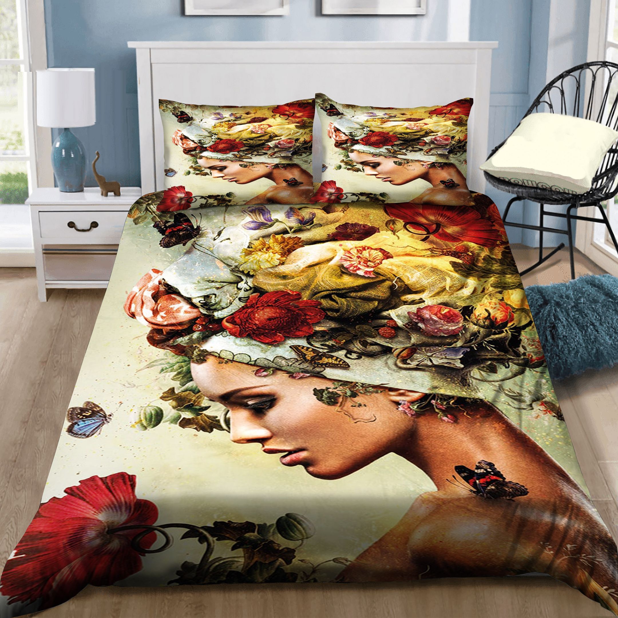 Flower Woman Bedding Set