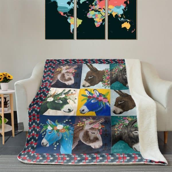 Flower Wreath Goat Sherpa Fleece Blanket
