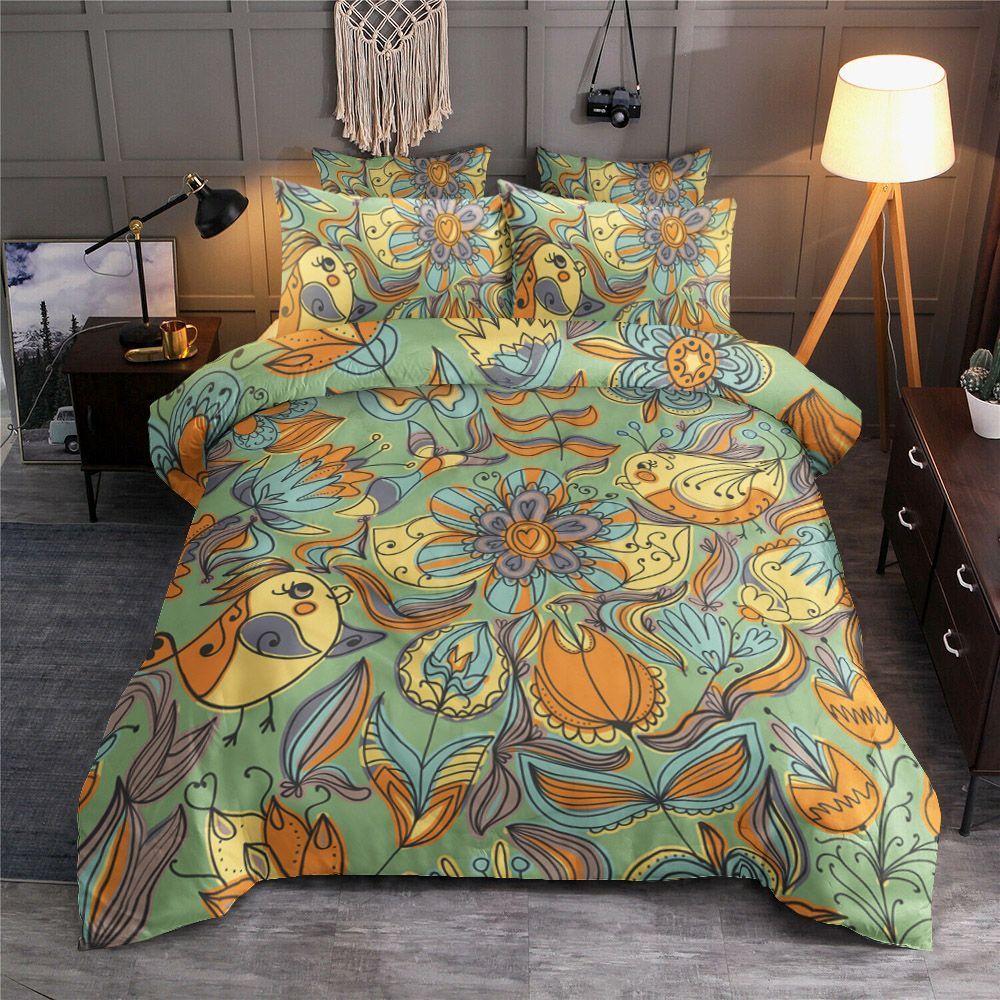 Flowers And Birds Bedding Set