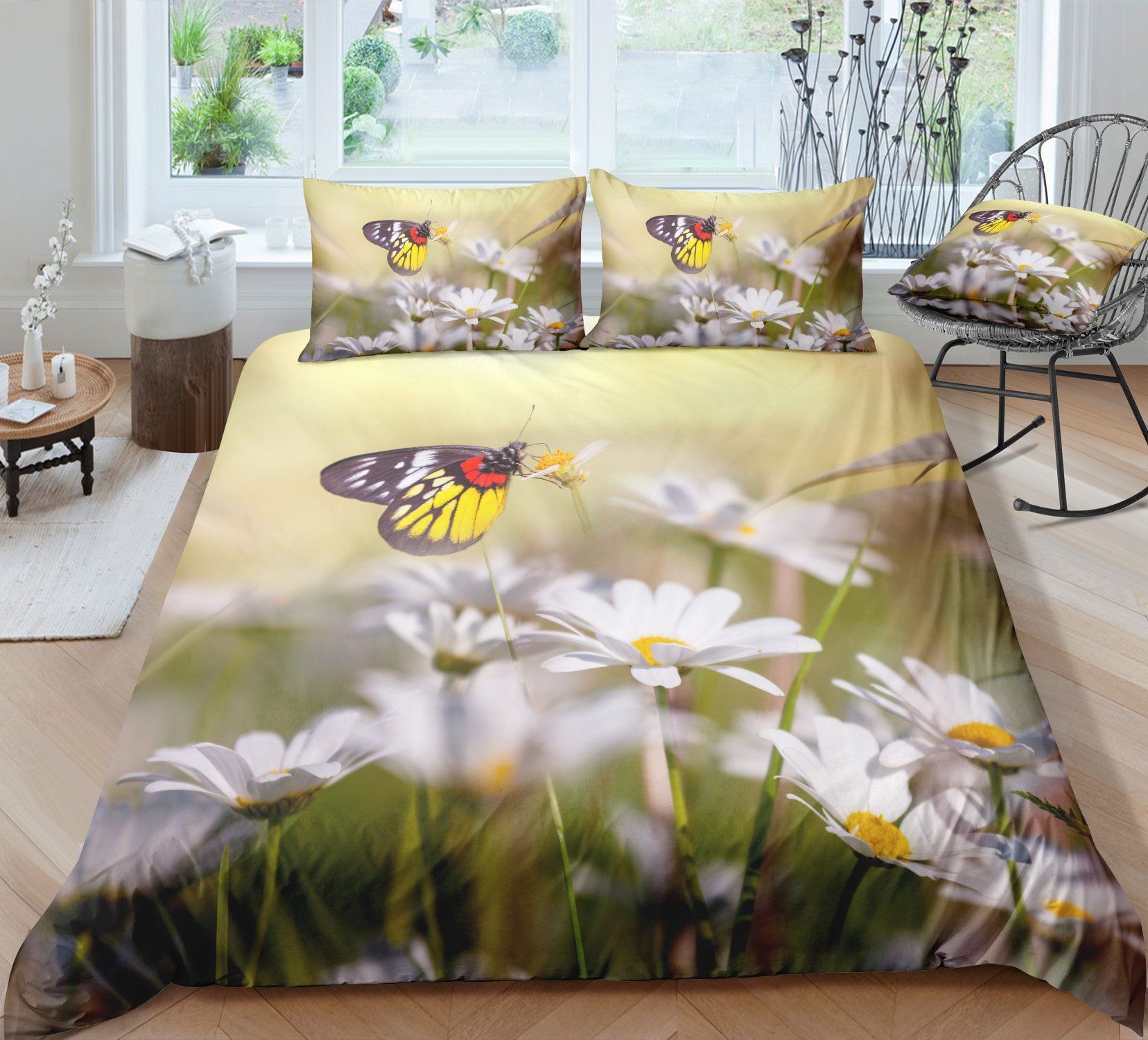 Flowers And Butterflies Bedding Set