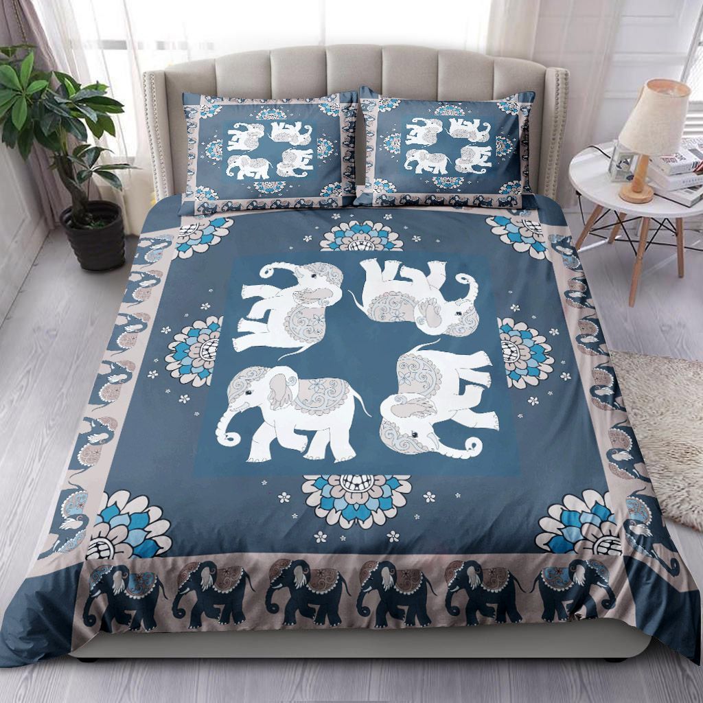 Flowers And Elephants Bedding Set