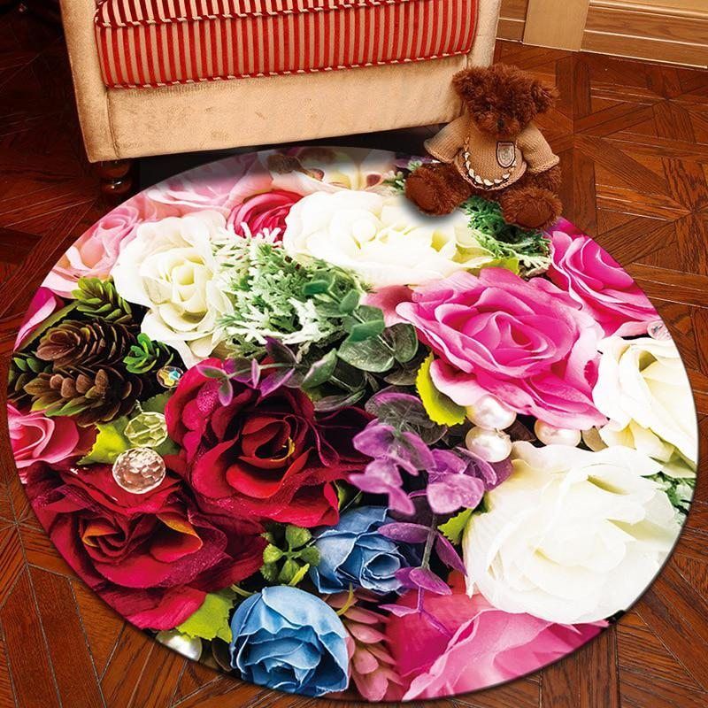 Flowers Round Carpet