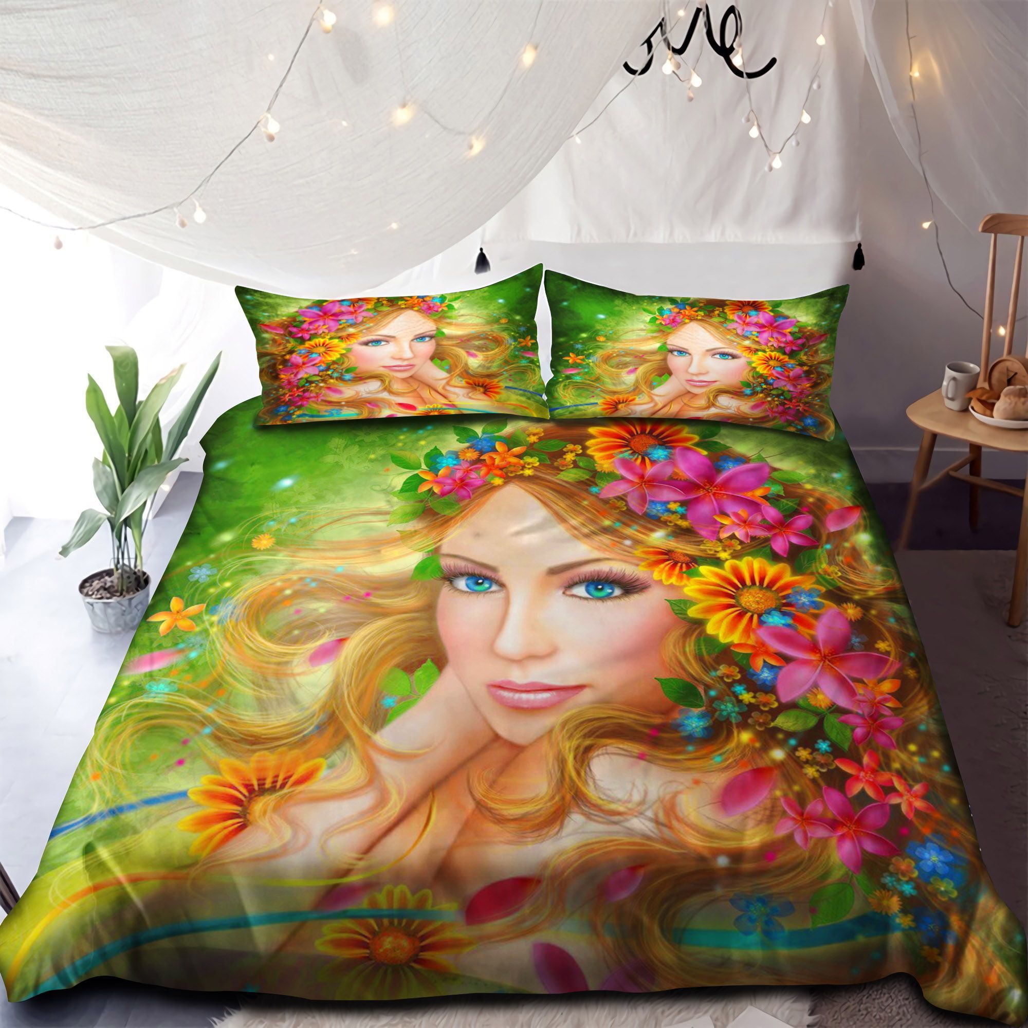 Flowers Girl Bedding Set