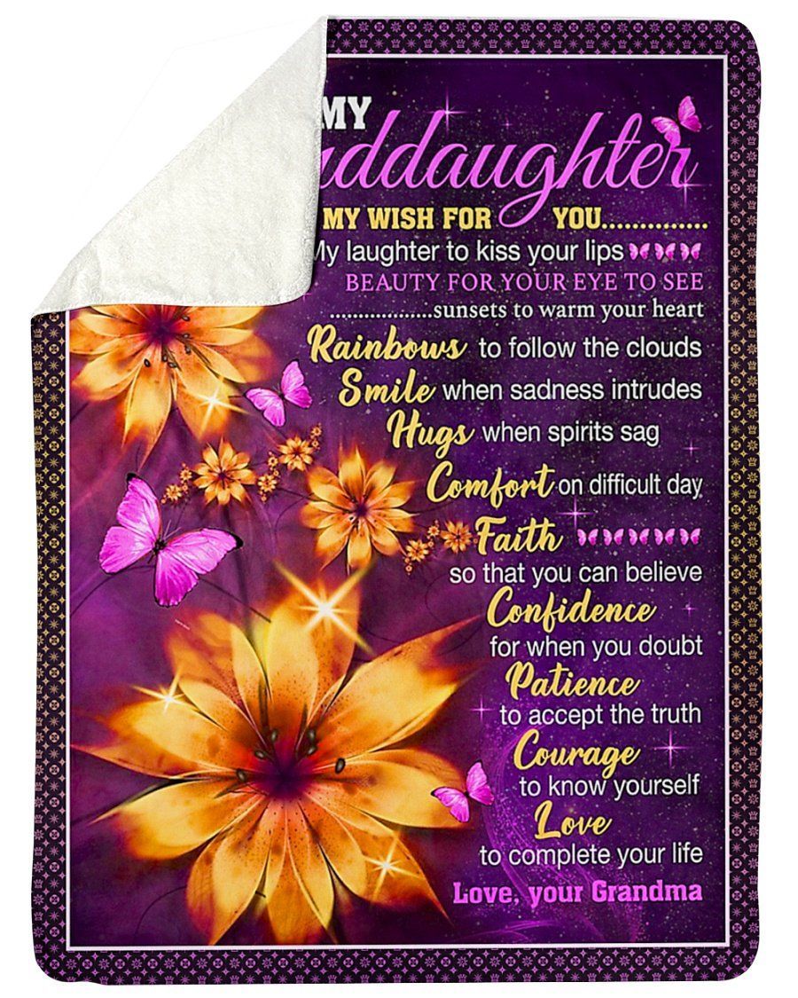 Flowers Love To Complete Your Life To Granddaughter Fleece Blanket Sherpa Blanket